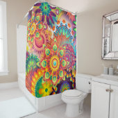 Rideaux De Douche Motif funky rétro Abstrait Bohème (En situation)