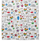 Rideaux De Douche Motif Gay pride Doodle (Devant)
