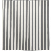 Rideaux De Douche Motif géométrique à rayures grises et blanches (Devant)