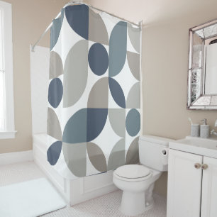 Rideaux De Douche Motif géométrique Abstrait Marine bleu gris