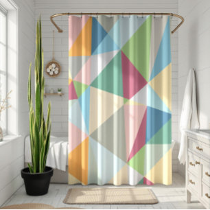 Rideaux De Douche Motif géométrique abstrait moderne de couleur past