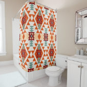 Rideaux De Douche motif géométrique Abstrait sans couture, amérique  (En situation)