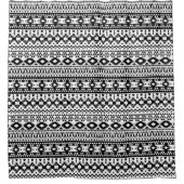 Rideaux De Douche Motif géométrique Aztec noir et blanc (Devant)