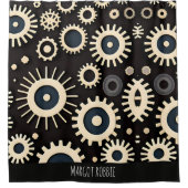 Rideaux De Douche Motif géométrique beige pour engrenages complexes (Devant)