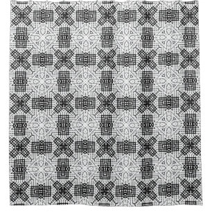 Rideaux De Douche Motif géométrique blanc et noir