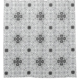 Rideaux De Douche Motif géométrique blanc et noir