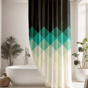 Rideaux De Douche Motif géométrique bleu moderne