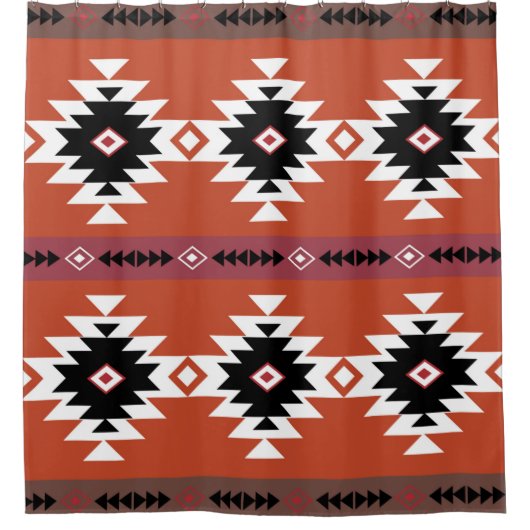 Rideaux De Douche Motif géométrique coloré Aztec (Devant)