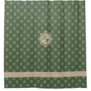 Rideaux De Douche Motif géométrique de rosette foulard, vert sauge