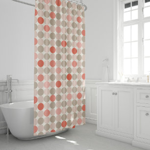 Rideaux De Douche Motif géométrique des pois rouges et roses