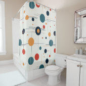 Rideaux De Douche Motif géométrique du milieu du siècle (En situation)