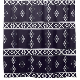 Rideaux De Douche motif géométrique ethnique Abstrait Design bleu ar