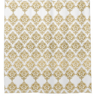 Rideaux De Douche Motif géométrique Gold & White Elegant Damques