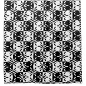 Rideaux De Douche Motif géométrique graphique noir et blanc (Devant)