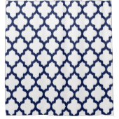Rideaux De Douche Motif géométrique Ikat de surface bleu marine (Devant)