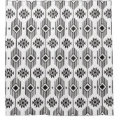 Rideaux De Douche Motif géométrique ikat noir et blanc (Devant)