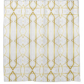 Rideaux De Douche motif géométrique Marbre blanc et or (Devant)
