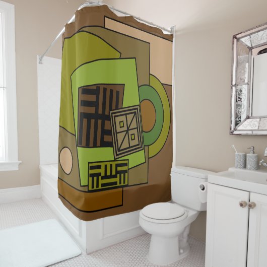 Rideaux De Douche motif géométrique moderne Abstrait (En situation)