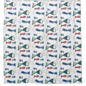 Rideaux De Douche Motif géométrique moderne de poissons (Devant)