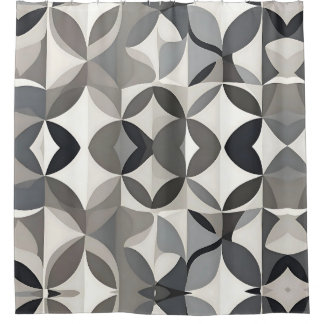 Rideaux De Douche Motif géométrique moderne en nuances de gris