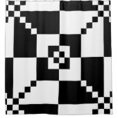 Rideaux De Douche Motif géométrique moderne noir et blanc (Devant)