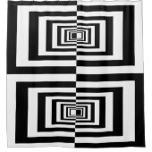 Rideaux De Douche Motif géométrique moderne noir et blanc (Devant)