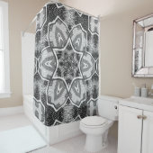 Rideaux De Douche Motif géométrique noir blanc (En situation)