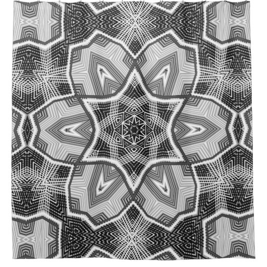 Rideaux De Douche Motif géométrique noir blanc (Devant)