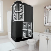 Rideaux De Douche Motif géométrique noir et blanc (En situation)