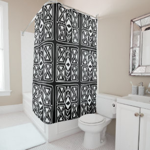Rideaux De Douche Motif géométrique noir et blanc