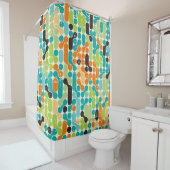 Rideaux De Douche Motif géométrique rétro abstrait (En situation)