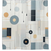 Rideaux De Douche Motif géométrique rétro aux tons pastel (Devant)