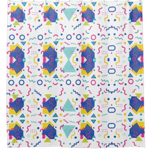 Rideaux De Douche Motif géométrique Retro Memphis (Devant)