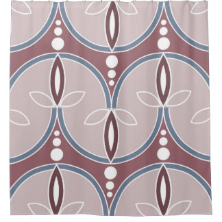 Rideaux De Douche Motif géométrique sans couture avec lignes ondulée
