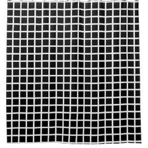 Rideaux De Douche Motif géométrique sans couture. Carré noir sur bla