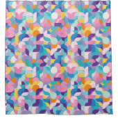 Rideaux De Douche Motif géométrique violet et rose (Devant)