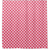 Rideaux De Douche Motif Gingham Rouge et Blanc Classique Rustique (Devant)
