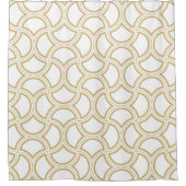 Rideaux De Douche Motif Gold Art Déco en blanc (Devant)