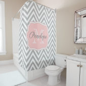 Rideaux De Douche Motif Grey Chevron (En situation)