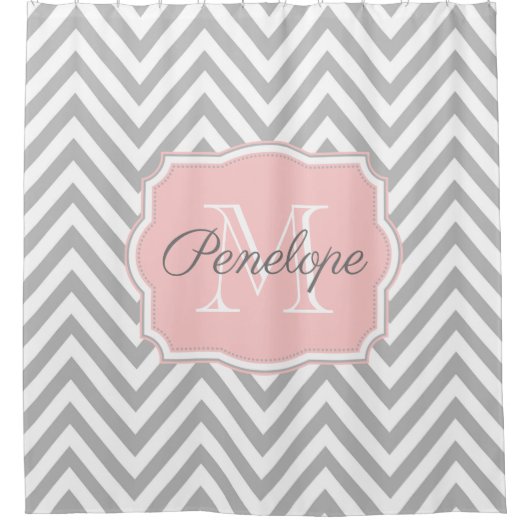 Rideaux De Douche Motif Grey Chevron (Devant)