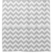 Rideaux De Douche Motif gris et blanc chevron (Devant)