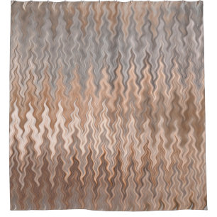 Rideaux De Douche Motif gris gris argenté Brown ondulé ondulé