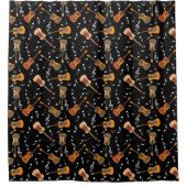 Rideaux De Douche Motif Guitare Music Notes (Devant)