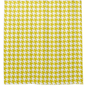 Rideaux De Douche Motif Houndstooth Gold et White