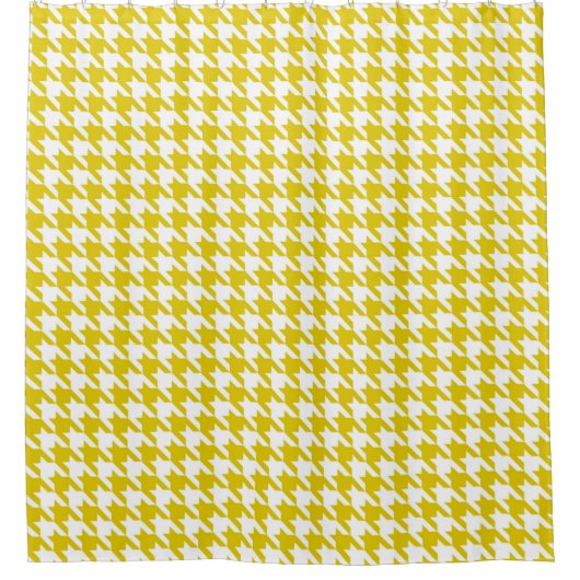 Rideaux De Douche Motif Houndstooth Gold et White (Devant)