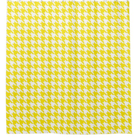 Rideaux De Douche Motif Houndstooth jaune et blanc (Devant)