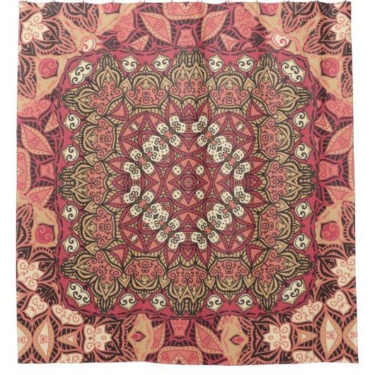 Rideaux De Douche Motif indien abstrait médaillon. Boho et gypsy  (Devant)