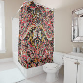 Rideaux De Douche motif indien traditionnel paisley (En situation)