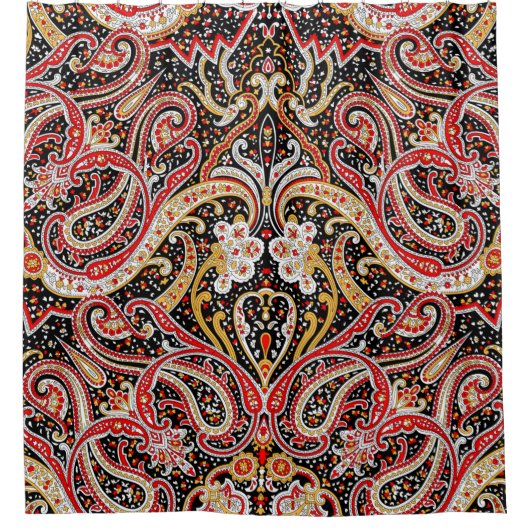 Rideaux De Douche motif indien traditionnel paisley (Devant)