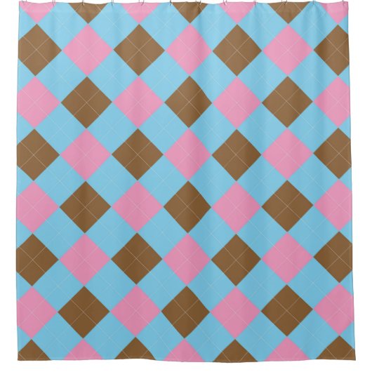 Rideaux De Douche Motif Jacquard rose et marron (Devant)